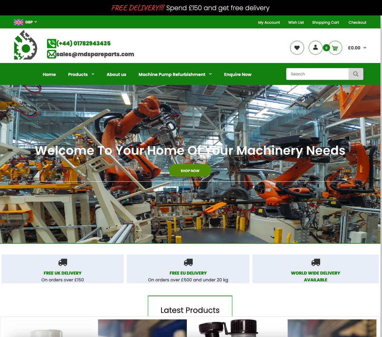 MD Spare Parts - E-Commerce Website for Automotive Parts